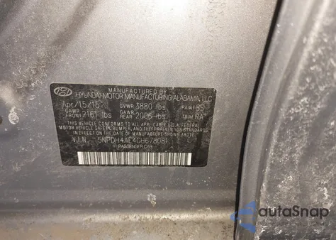 2016 Hyundai Elantra Se from USA, damaged, VIN 5NPDH4AE4GH678081